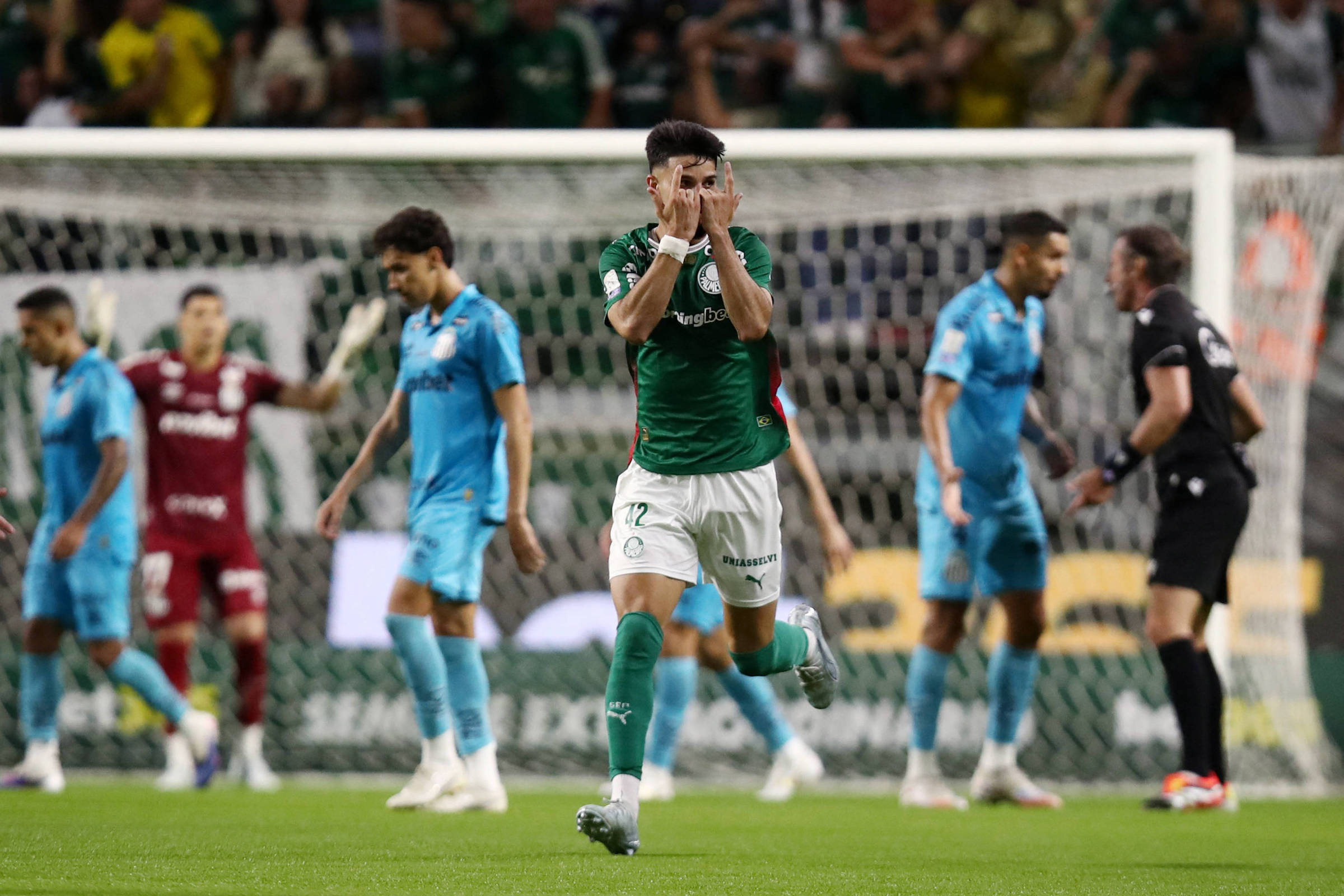 Palmeiras mantém invencibilidade ao empatar com o Santos em jogo agitado